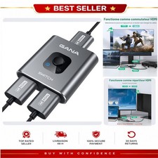 Switch HDMI 4K 60Hz GANA Splitter Bi-Direction Aluminium 2 Entrées 1 Sortie