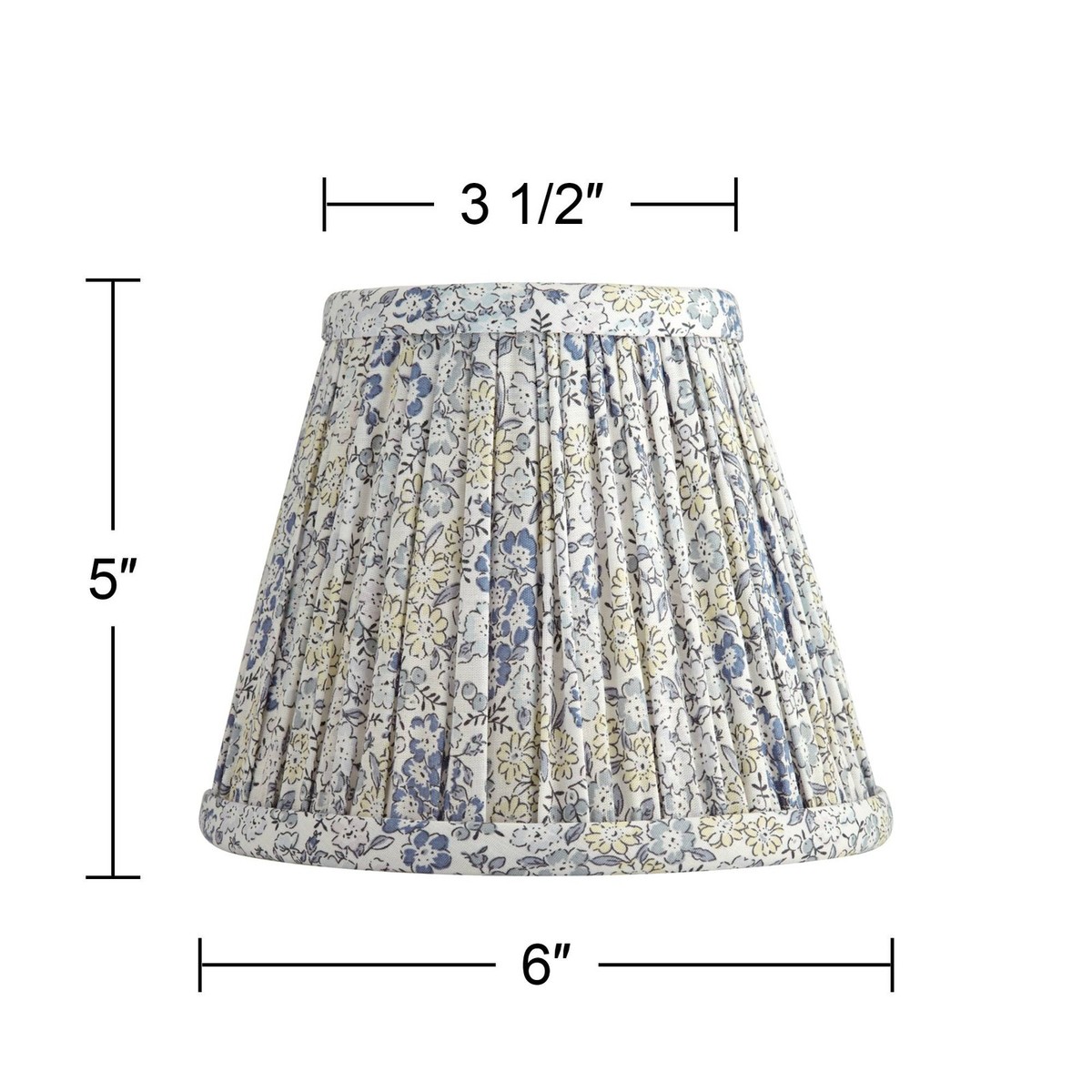 Floral Lamp Shade Springcrest Nelle Floral Pleat Lamp Shade - Blue Gray  Yellow Pattern Clip-On Design 3.5x6x5 Inches Blue Lamp Shade, image size:1200x1200