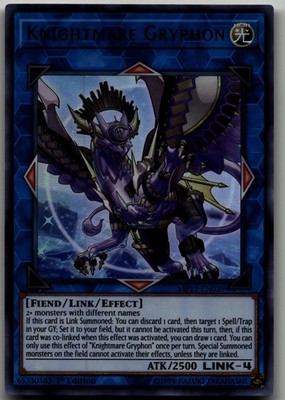 Knightmare Gryphon Ultra Rare 2019 Gold Sarcophagus Tin Mega Pack MP19-EN029 LP