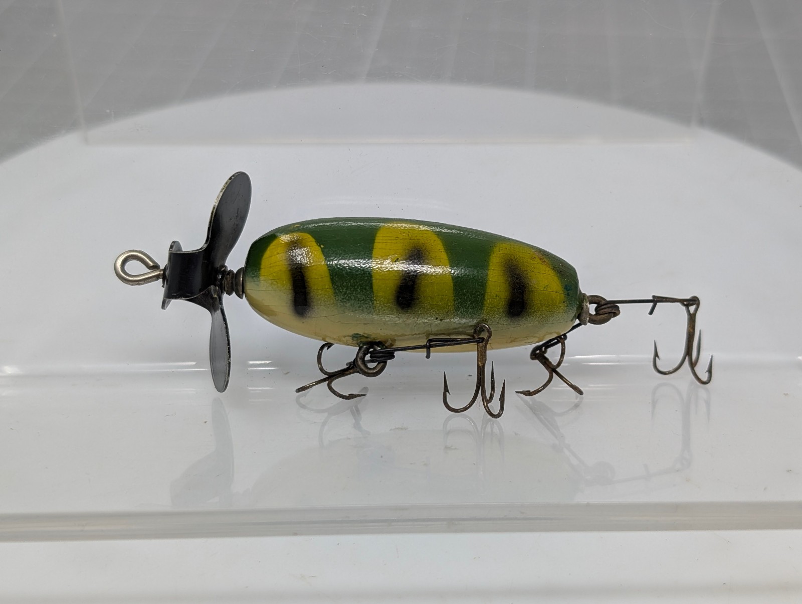 VINTAGE HELIN FISHCAKE #9 FROG PATTERN WOOD FISHING LURE | eBay