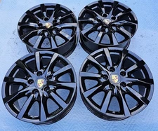 18 NEWLY BLACKED OEM ORIGINAL FACTORY MADE IN GERMANY PORSCHE CAYENNE WHEELS RIM