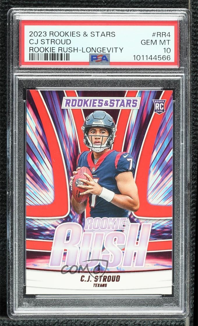 2023 Panini Rookies & Stars Rookie Rush Longevity CJ Stroud PSA 10 GEM MT RC 3hd