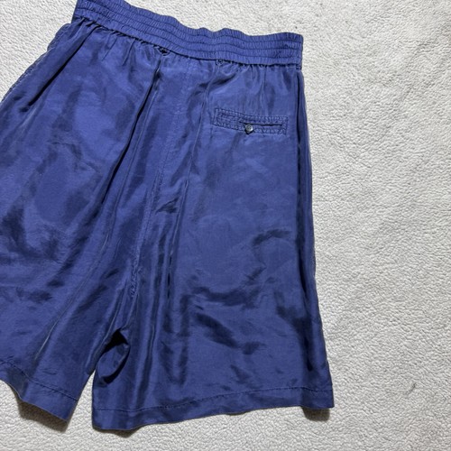 New York Studio Shorts Damen Medium Plissee 100 % Seide blau Stretch hoher Bund - Bild 10 von 13