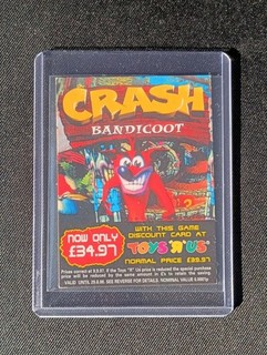 Crash Bandicoot Playstation Toys R Us Promo Discount Card HTF RARE UK Version