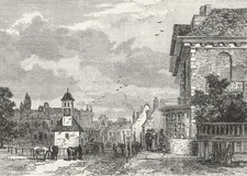 EPSOM. Old Epsom (from an earlier print). Surrey 1888 antique