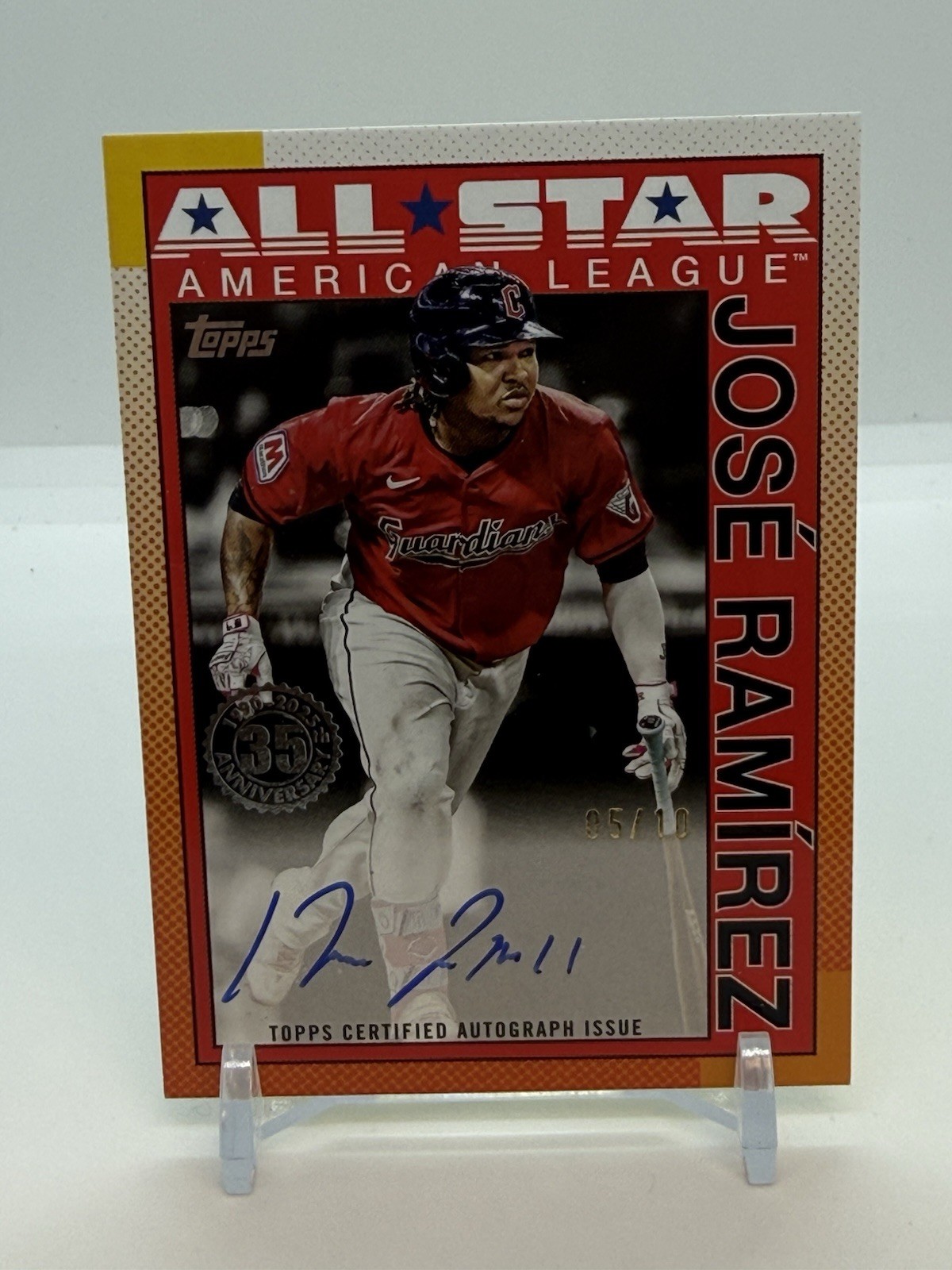 2025 Topps 1990 All Star Auto JOSE RAMIREZ BLACK /10 GUARDIANS