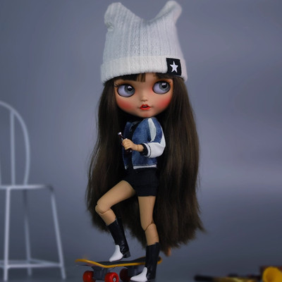 12'' blythe Joints body Cute Doll Sun Burnt Skin Spray Makeup Rabbit Teeth Set