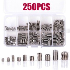 250x Steel Allen Head Socket Hex Grub Screws for Door Handles Headless Bolt UK