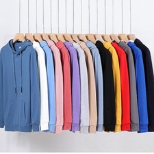 Mens Plain Pullover Hoodie Hoody Hooded Jumper Sweatshirt Tops Shirt Sports Slim