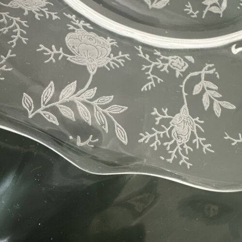 Fostoria 7.25” Chintz Etched Clear Baroque Sandwich Side Salad Plates - Picture 5 of 10