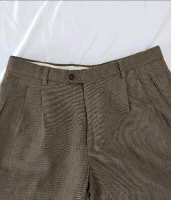 Salvatore Ferragamo 100% Wool Slacks Pants men Size 52 Stripe