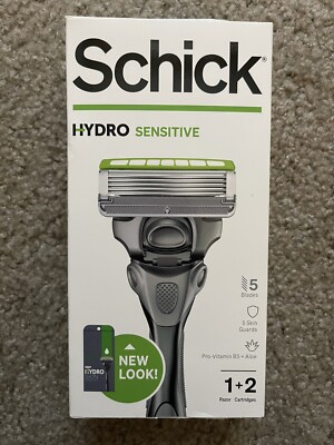 Schick Hydro Sensitive 5 Blades Razor + 2 Cartridges Pro Vitamin B5 + Aloe