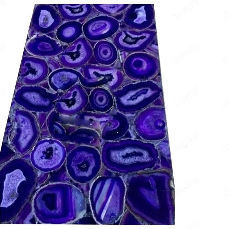 Blue Agate Gemstone 24x12 Console Bar Table Kitchen Countertop Slab