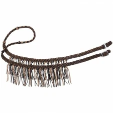 Tough-1 Brown/Tan/Black Knotted Competition Reins w/Fringe horse tack 54-516