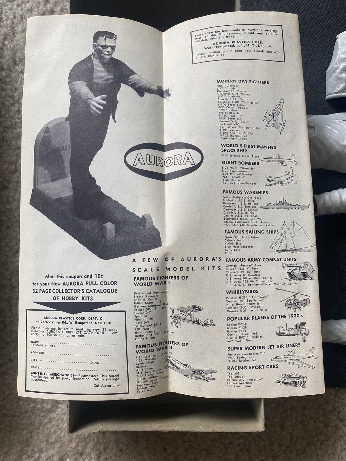 Vintage 1961 Aurora FRANKENSTEIN Plastic Model Kit 423 98 eBay