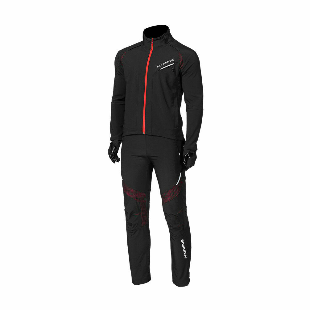ROCKBROS Winter Cycling Jackets Suit Thermal Warm Waterproof Windproof with Pant