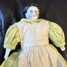 C1860 Civil War Era China Head Doll W/Orig Body 6  Doll House Size Perfect