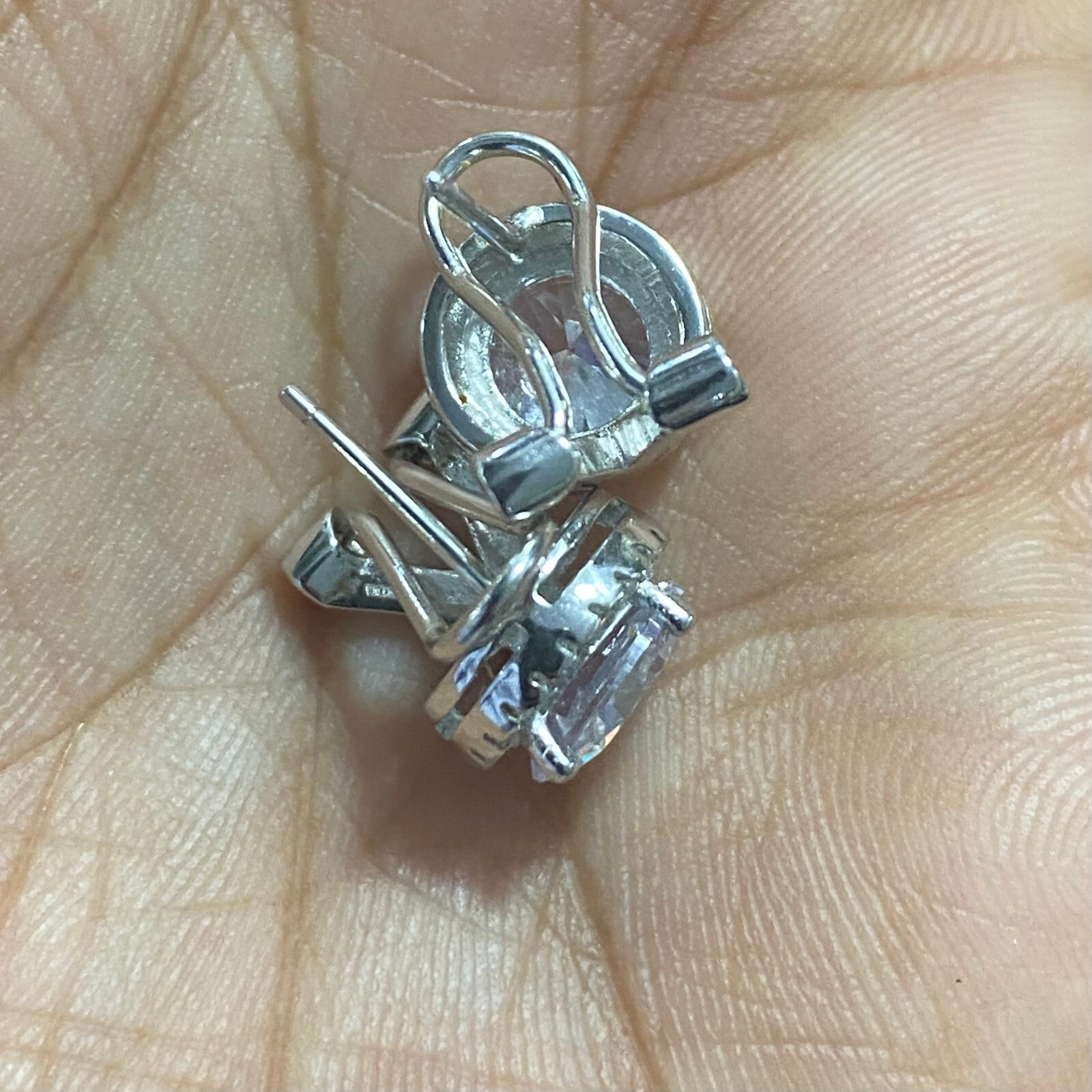 QVC TOVA for Diamonique 4.00 cttw Stud Earrings, Sterling Preowned