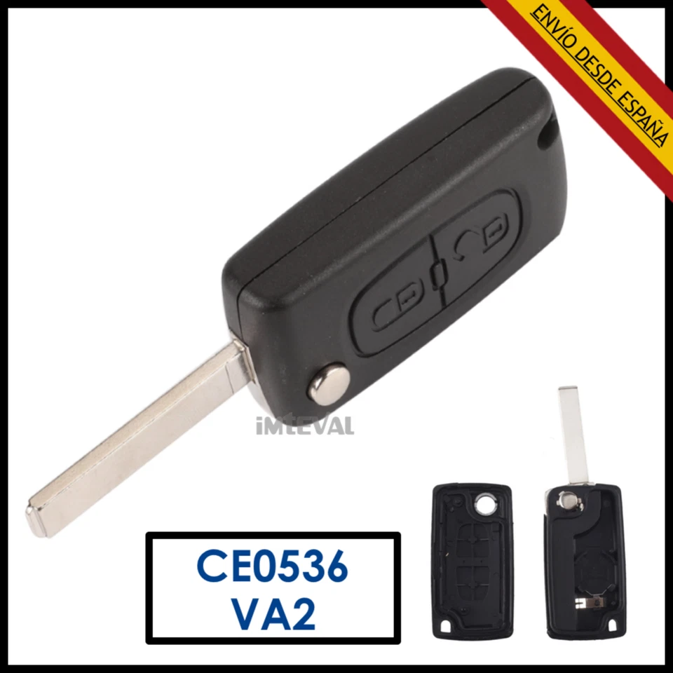 MANDO LLAVE CARCASA PARA PEUGEOT 207 307 308 407 807 2 BOTONES CE0536 VA2