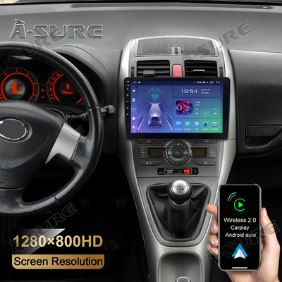 2+32GB Autoradio Android 14 GPS NAVI WIFI BT RDS für Toyota AURIS E15 2006-2012