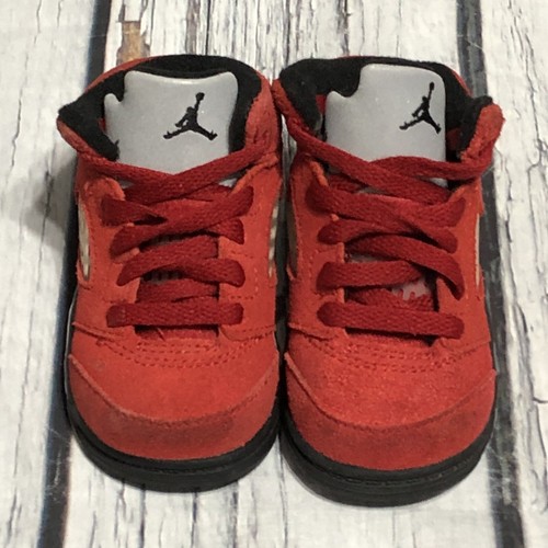 Toddler Nike Air Jordan 5 Retro Raging Bull Red 2021 (TD) 440890-600 Size 4c - 第 4/8 張圖片