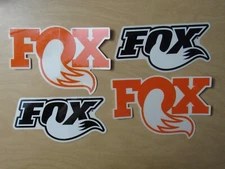 Lot Of 4 FOX Shox Racing STICKER Decal Orange Black & White 6" Motocross MX BMX