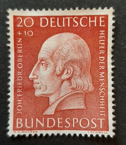 Germany: 1954 - Helpers of Humanity - 20 + 10 Pf Johann Friedrich Oberlin - Used