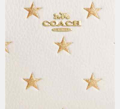 COACH Boxed Corner Zip Wristlet W/Star Print & Charms CX174 RETAIL