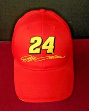 JEFF GORDON # 24 RED BASEBALL STYLE EMBROIDED ADJUSTABLE HAT
