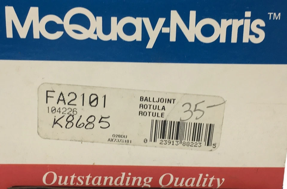 Rótula de suspensión McQuay-Norris FA2101 NOS Foto 3 de 3