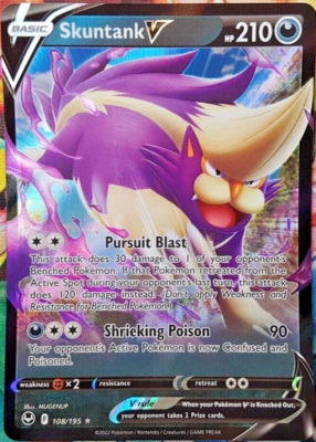 Pokmon TCG SWSH Silver Tempest Skuntank V Rare Holo 108/195 | eBay
