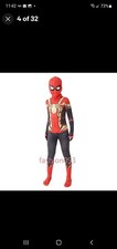 Spiderman Costume Cosplay Spider-Man Jumpsuit Halloween  Costume Small Kid S 100