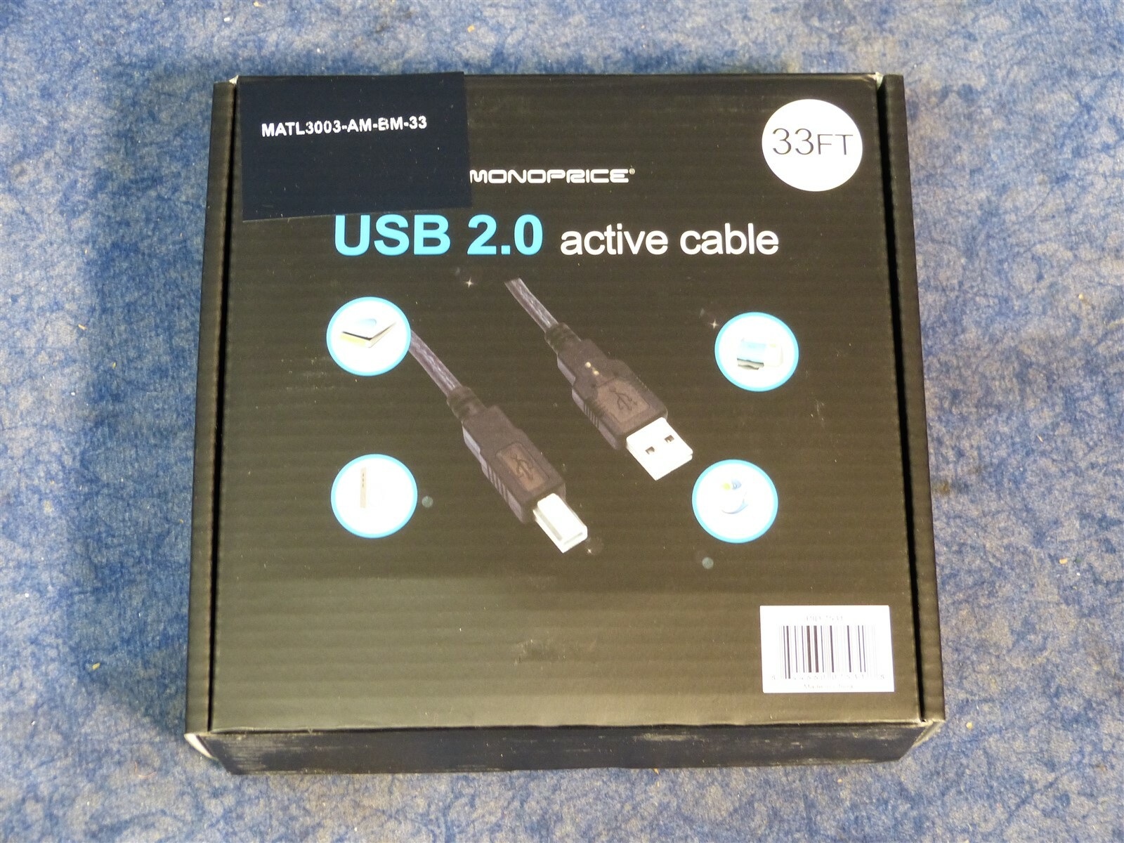 Monoprice 7531 USB 2.0 Active Cable, 33ft.L, Black (D7)
