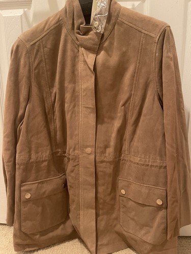 violeta by mango suede Vegetable Tanned jacket beige size L new - Picture 5 of 11
