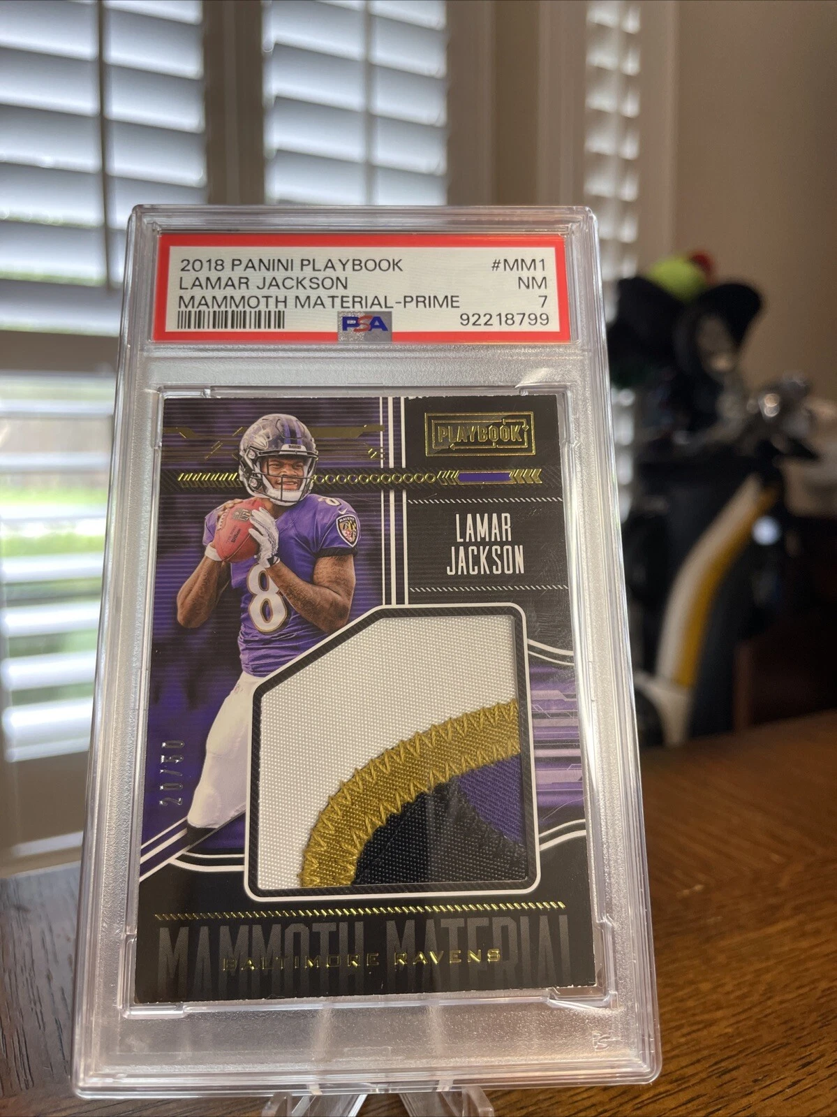 Lamar Jackson Panini Playbook Mammoth Material #MM1 Prime