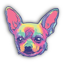 Colorful Chihuahua Sticker Decal