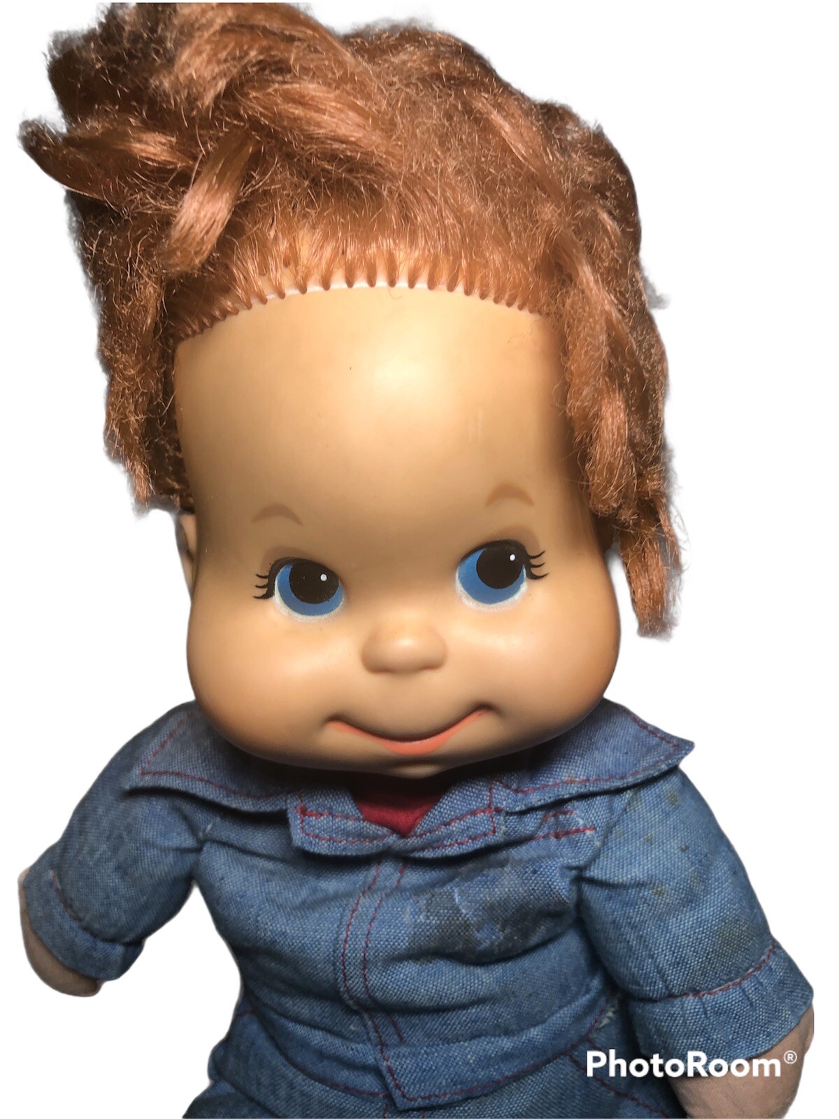 Vintage Mattel Baby Beans Doll Biffy Boy Blue Jeans 1970's denim Toy 12