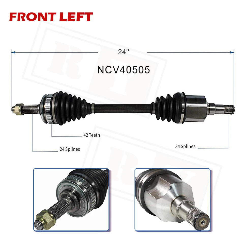 Eje delantero izquierdo CV para 1991-1992 Isuzu Stylus 1990-93 Geo Storm 1,6 L 1,8 L Foto 2 de 4