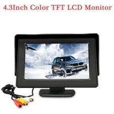 4.3" LCD Color Screen Backup Camera Monitor Display RCA Video for Car Rear View