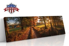 Path of Golden Quiet Canvas Print for Home Decor, Autumn Wall Decor Art Poster