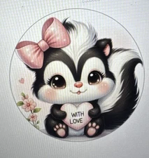 VALENTINES WITH LOVE SKUNK ENVELOPE SEALS LABELS STICKERS PARTY FAVORS