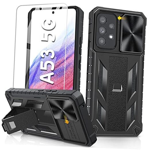 for Samsung Galaxy A53 5G Case: Military Grade Drop Proof Protection A-Black