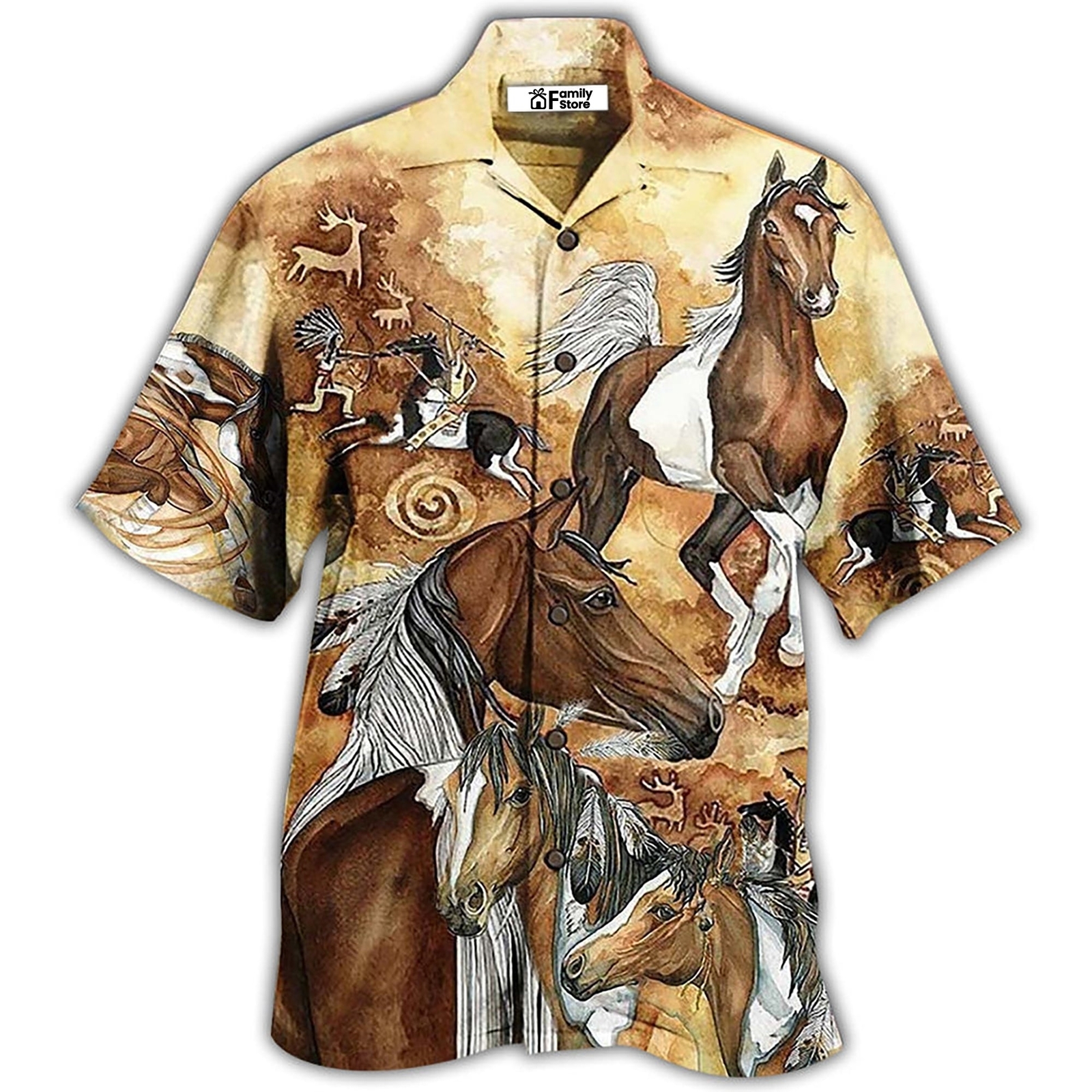 Native American Horse   Hawaiian Shirt