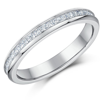 3 mm Titan voller Ewigkeitsring Prinzessschliff CZ Verlobungsring Ehering