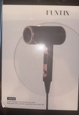 Funtin Hair Blow Dryer 1800W Smart Thermostat - Black/Baby Pink, w/ Accessories