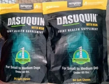 2 DASUQUIN JOINT HEALTH WITH MSM SUPPLEMENT SMALL DOGS UNDER 60LB 84 X2 168 CHEW