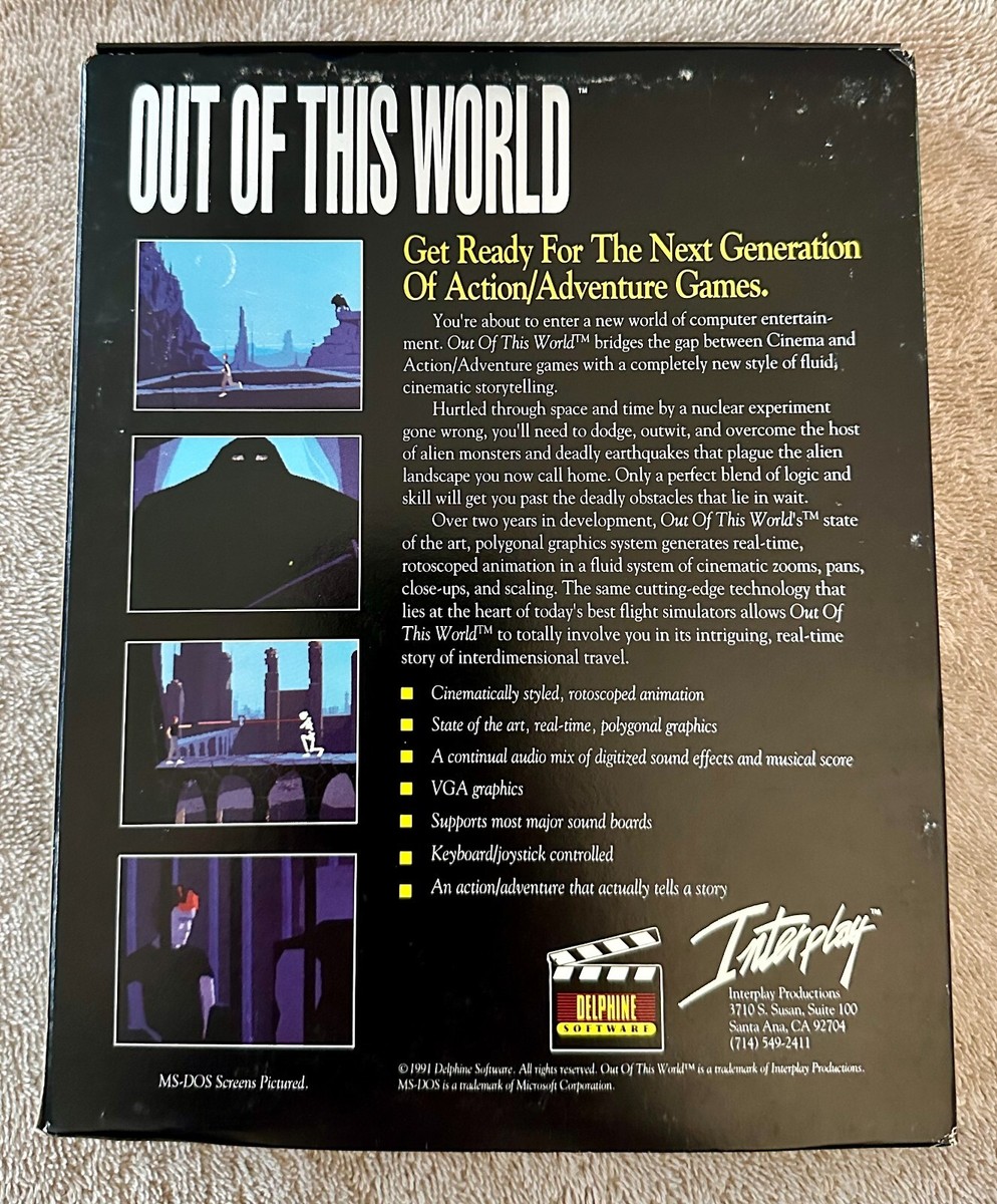 Out of This World (PC Game) 1995 CD-ROM Version for MS-DOS and
