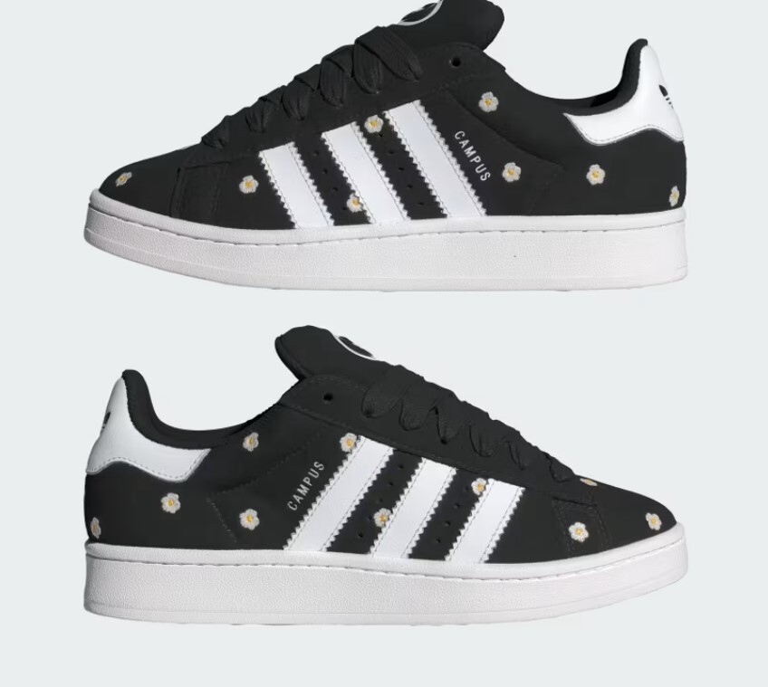 ★adidas★ Campus 00s W Black IF9640 Adidas Women's Campus 00's 'Core Black Floral' - IF9640