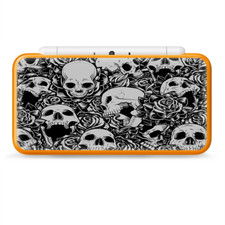 Skins Decal Wrap for Nintendo 2DS XL - Skulls Roses Black White Screaming