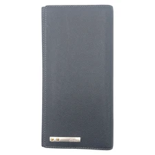 CARTIER Santos purse Long Wallet Unisex Black black leather